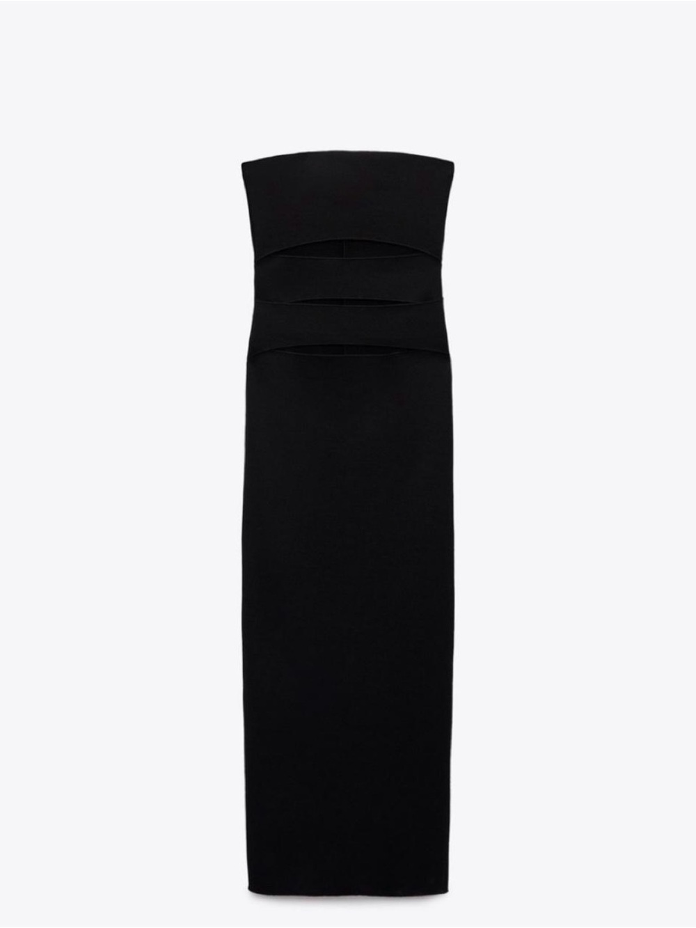Zara Black Strapless Cutout Column Gown